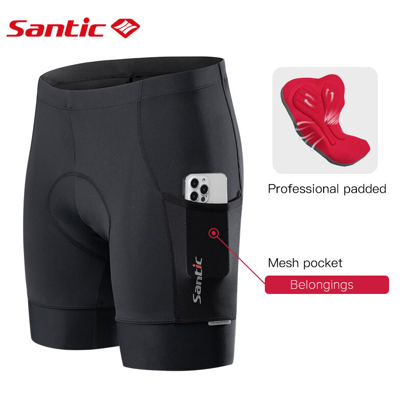Santic Cycling Shorts for Men 4D Padded Powerband Biker Shorts Breathable MTB Bike Short Pants Men's Bicycle Tights KM1C05136H
