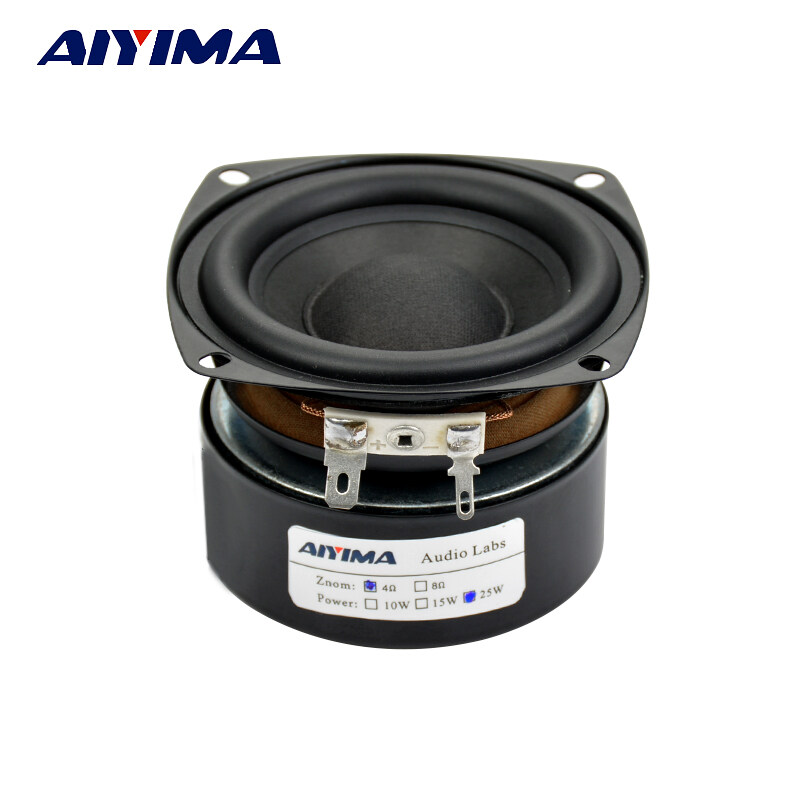 AIYIMA 1Pcs Subwoofer 3 Inch 25W HiFi Subwoofer Speaker 4Ohm 8Ohm Woofer Audio Bass Loudspeaker Square DIY