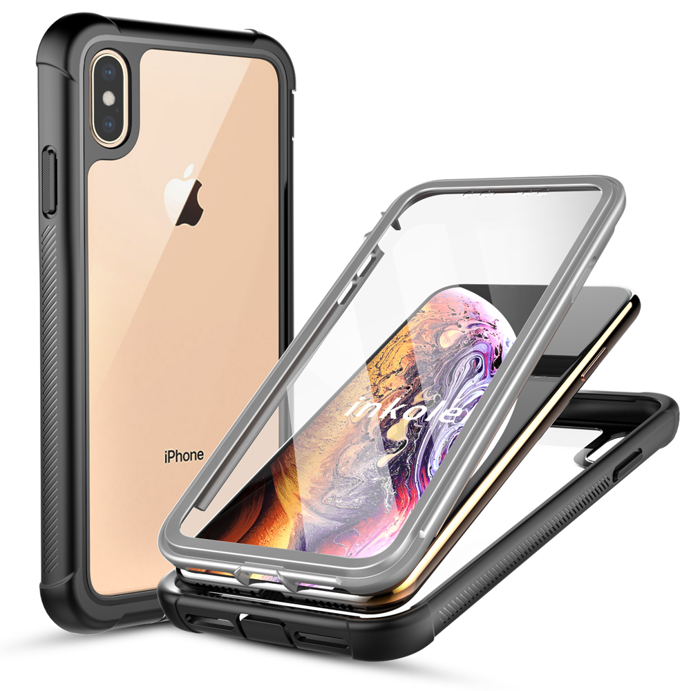 inkolelo for iPhone XS iPhone X Case Full Body Protect Built-in Screen Protector Heavy Duty Dropproof Case for iPhone XS / iPhone X Black
